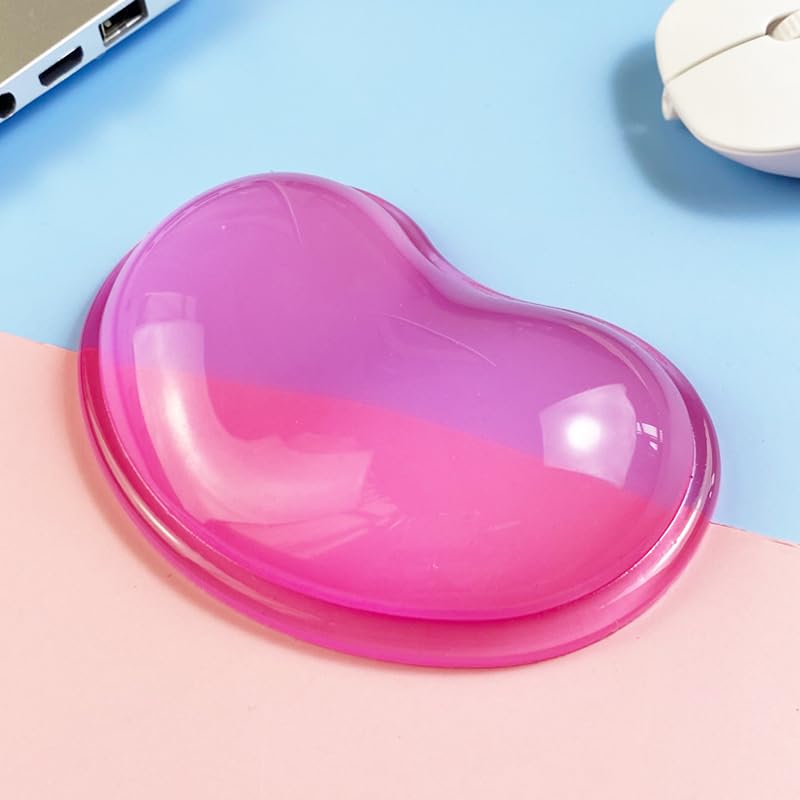 Ergonomic Gel Wrist Rest for Mouse, Computer Mouse Wrist Support for Arm Pain Relief, Heart-Shaped Cute Hand Wrist Cushion for Home and Office Working Gaming Anti-Fatigu - color: Pink