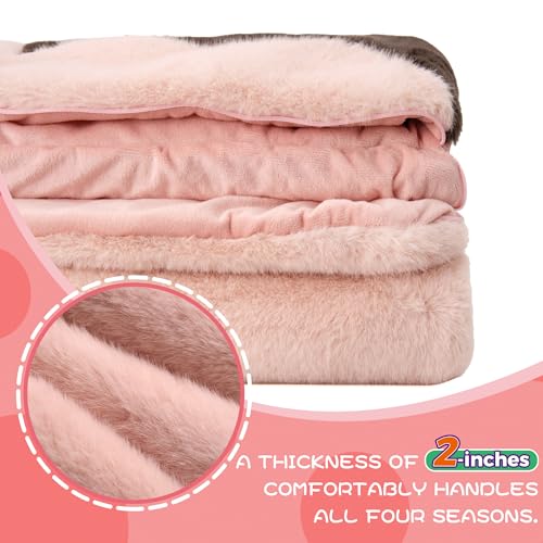 70" 4.2lbs Kids Sleeping Bag with Pillow Pink Pig Toddler Nap Mat | Sleep Sack 2-in-1 Sleeping Mat& Blanket Washable Roll-Up w/ Handle For Daycare Kindergarten Thick Soft & Portable In Gift Box - color: Pig-Pink