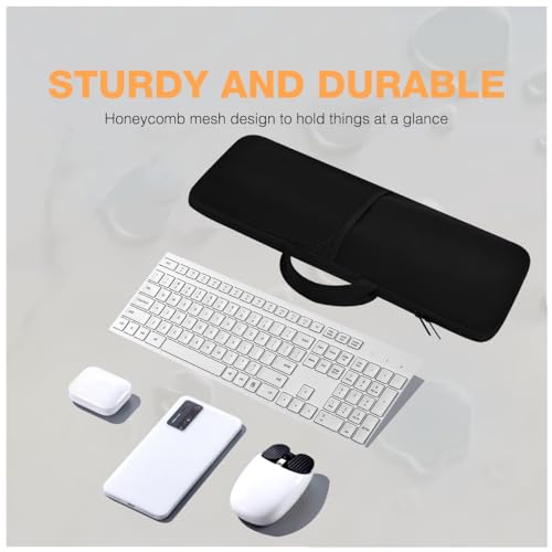 Keyboard Sleeve Travel Case for Logitech Mk345 Wireless Keyboard | Combo Rugged Neoprene Construction, Mouse Storage and Cable Storage Pouch, Fit For Logitech MK345 Keyboard Case