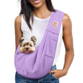 Tomkas Small Dog Cat Sling Carrier Puppy Purse Travel Wrap Soft Crossbody Pet Bag (Light purplr, M - Classic Pocket & Classic Strap) - color: Light purplr