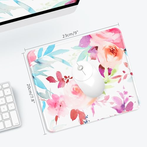 Mouse Pad with Stitched Edge, Multiple Patterns Computer Mouse Pads with Non-Slip Rubber Base, Washable Cloth Mousepad, for Gaming, Laptop, PC (Pastel Bloom) - color: 30Pastel Bloom