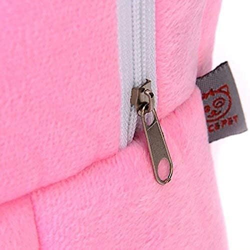Litewoo Sugar Glider Carrier Travel Bag, Breathable Portable Pouch (Pink) | 8.7x10.6in, adjustable shoulder strap, cross-body carry, warm plush, breathable mesh top, for small animal/hamster/guinea pig - color: pink
