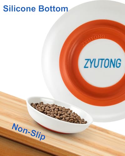 Ceramic Cat Bowl Whisker Friendly, Non-Slip Cat Food Bowls 3-Pack | Whisker Fatigue Cat Dishes, Shallow Wide Cat Plate, Lead-Free, Silicone Base, Microwave Dishwasher Safe, Wet Dry Food Water - color: 3 Packs