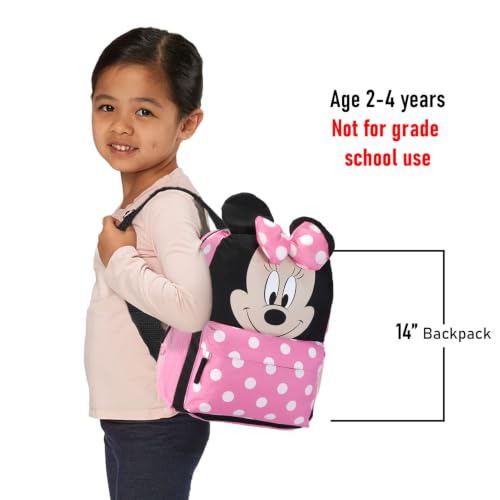 Minnie Mouse Backpack and Lunch Box Set for School Bundle + More | Insulated Lunch Bag & 15in Large 3D Bow Minnie Bookbag Plus Water Bottle, Stickers, More - Minnie Mouse School Supplies