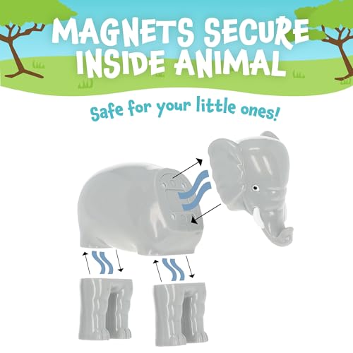 POPULAR PLAYTHINGS Magnetic Animals for Toddlers 1-3, Mix or Match Animal Toys, Set of 4 Gift for Kids - Jungle Animals | Magnetic Animals for Toddlers 1-3, for Kids, Animal Toys
