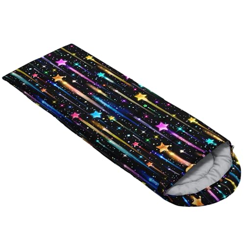 QOOMO Camping Sleeping Bags,3 Season Warm & Cool Weather,Lightweight,Waterproof Sleeping Bags for Adults & Kids,Traveling,and Outdoors,Camping Gear Equipment - color: Glitter Star 12