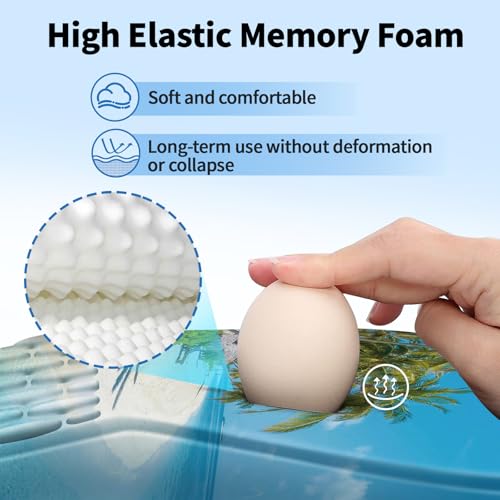 YIWEI Ergonomic Mouse Pad with Wrist Rest for Carpal Tunnel Pain Relief | Memory Foam Wrist Support,Non-Slip Rubber Base, Keyboard Computer Mousepad,Lycra Cloth Surface,Gaming Home Office - color: Beach-2