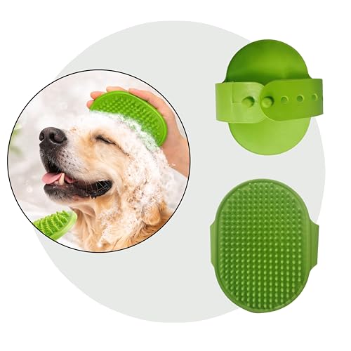 2PCS Self-Cleaning Deshedding Dog & Cat Brush – Skin-Friendly Dog Brush For Shedding Grooming Tool for Dogs, Cats & Puppies | Bath Brush for Shedding, Indoor Cats | Premium Pet Supplies, Green