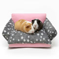 Guinea Pig Sofa Bed, Washable Soft Fleece Small Animal Sleeping Bed | Cute Star Pet Cage Bedding Accessories for Guinea Pig, Rabbit, Bunny, Chinchilla, Hedgehog