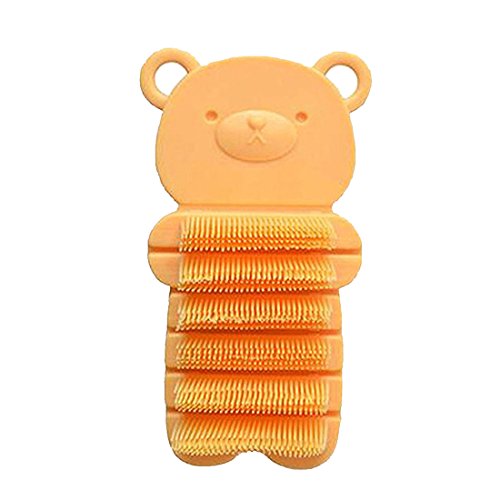 Baby Nail Brush, Kids Nail Scrubber Brush, Toddler Scrub, Yellow | Finger Nails Scrub Brush for Cleaning Fingernails Dirt Cleaner, Soft Bristle, For Baby Children, Cute Animal Bear Style - color: Yellow