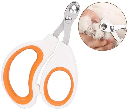 Cat Nail Clippers with Circular Cut Hole -Avoid Over Cutting Pet Nail Clippers -Sharp Angled Blade Professional Paw Trimmer Set for Novice Pet Families (Orange) - color: Orange