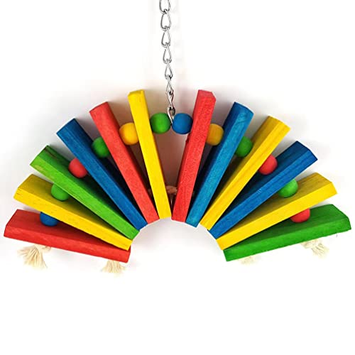 YF-ANEN Bird Chew Toys - Parrot Cage Bite Toy Wooden Blocks Bird Parrot Toy for Small and Medium Cockatoos and Various Birds