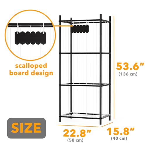 SpaceAid Stuffed Animal Storage Organizer, Wood Animals Zoo Toy Plushies Storage Holder, Large Capacity Plush Toy Cage for Playroom Organization, 22.8" Wide, Black - color: Black, size: 22.8"W x 15.8"D (Extra Large)