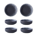 Colias Wing 3.5 Inch Japanese Style Classic Porcelain Side Dish Bowl Seasoning Dishes Soy Dipping Sauce Dishes-Set of 6-Black&White - color: Black Snow