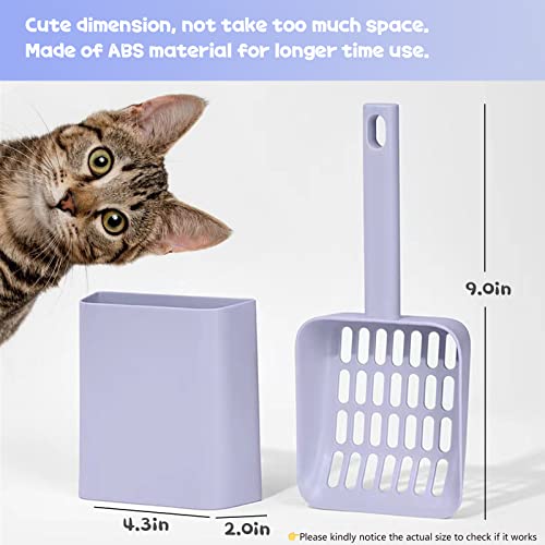 Kitty Litter Scoop, Cat Litter Scooper with Caddy, with Holder to Store cat Pooper Scooper After use, Sturdy ABS Material, Romantic and Cute Purple.… - color: S-Purple