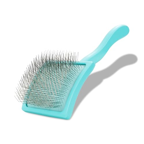 Chris Christensen Big G Dog Slicker Brush for Dogs (Goldendoodles, Labradoodles, Poodles), Groom Like a Professional, Fluff Detangle Style, Saves Time Energy, Teal, Large - color: Teal, size: Large