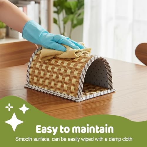 MiOYOOW Guinea Pig Hideout, Cooling Woven Hamster Tunnel Bed Small Animal Hiding House for Summer Hamsters Guinea Pigs Sugar Gliders - size: Large