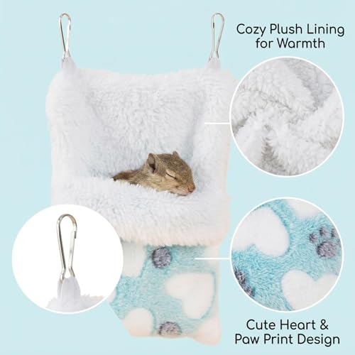 Sugar Glider Bonding Pouch, Sugar Glider Pouch, Comfortable Sleeping Bag for Sugar Gliders and Small Animals, Heart Pattern Design