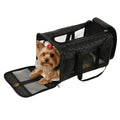 Sherpa Pet Carrier Airline Approved with Spring Wire Frame - Cat & Dog Carrier for In-Cabin Travel, Mesh Ventilation, Locking Zippers - Black Lattice, Large - color: Black Lattice, size: 19.0"L x 11.8"W x 11.5"H