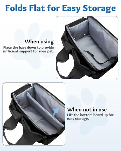 Dog Purse Carrier for Small Dogs, Cats, and Puppies (Black) | Soft-Sided Dog Bag Carrier with 4 Large Pockets, Lightweight, Collapsible, Fits Pets up to 15 lbs, for Travel, Outings - color: Black