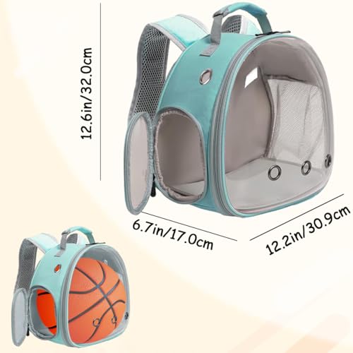 Portable Travel Backpack Habitat for Small Animal, Space Capsule Bubble Window Guinea Pig Bird Bearded Dragon Turtle Carrier Rabbit Squirrel Hamster Cage Breathable Handbag - color: Green