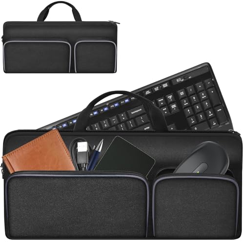 Keyboard Carrying Case for Logitech MK270 MK345 MK335 MK955 | For Office Users, Commuters, and Travelers; Organizer with Mouse and USB Receiver Pocket, Case Only - Black - color: black