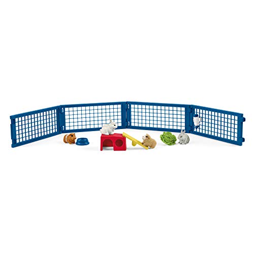 Schleich Farm World 14-Piece Rabbit and Guinea Pig Hutch Toy Set with Animal Figures for Kids Ages 3-8, 5.7 x 19 x 11.5 cm - size: Former Box Style