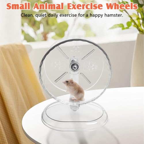 Hamiledyi Silent Hamster Wheel 7 Inch Small Animals Running Exercise Wheel with Adjustable Stand Quiet Hamster Running Wheel Toy Anti-Slip Texture Track Gerbil Exercise Toys for Mice Rat