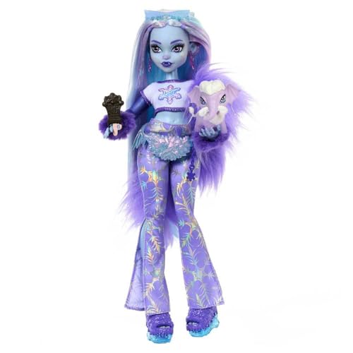 Monster High Abbey Bominable Doll | Yeti Doll in Furry Purple Clothes with Pet Mammoth, 7 Accessories, a Backpack, Glasses and Popsicle (Amazon Exclusive) - style: Abbey Bominable