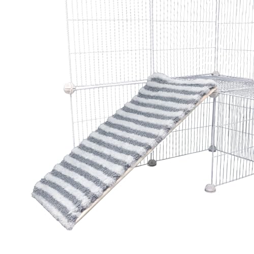 Ramp Fuzzy Cover for Small Animals Cage Guinea Pig Ferret Nation Stair Cover for Guinea Pig cage & Small Animal Cages | Ramp Measures 28L x 12W Inches (Blue) - color: Blue