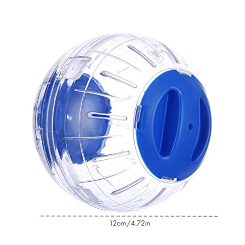 Mini New Cute Dwarf Hamster Running Ball 4.72 Inches Crystal Ball for Hamsters Small Silent Exercise Wheel Cage Accessories for Hamsters Less Than 4 inches 10 cm in Length (Blue) - color: Blue