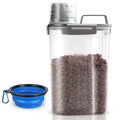 TIOVERY Upgraded Dog Food Storage Container Small, Cat Food Container Airtight, Pet Food Container Dispenser with Pour Spout, Measuring Cup and 4 Seal Buckles for Dogs, Cats, Birds (Grey) - color: Grey 3 Qt