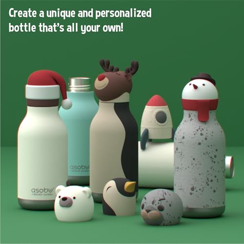 Bestie Replacement Head, Detachable Soft Silicone Character Topper, Straw | Fits the 16 oz Insulated Bottle, Easy to Swap & Clean, BPA Free - color: Reindeer Replacement Head
