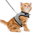 PUPTECK Soft Mesh Cat Vest Harness and Leash Set Puppy Padded Pet Harnesses Escape Proof for Cats Small Dogs Rabbits Bunny, Grey S - color: Grey, size: S(NECK 6", CHEST 8.5", 2-4 lbs)