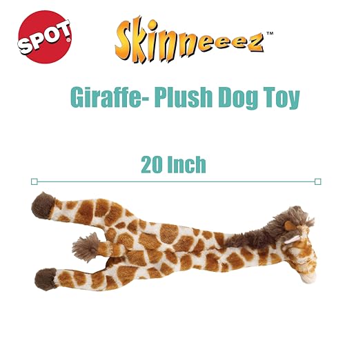 SPOT Skinneeez Giraffe 20 Inch Stuffing-Free Plush Squeaky Dog Toy – Long Interactive Chew Toy for Medium and Large Dogs – Mess-Free Play for Light & Moderate Chewers - style: Giraffe