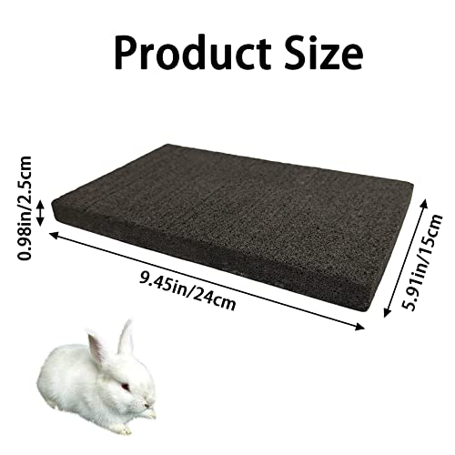 BNOSDM Rabbit Grinding Claw Pads Bunny Scratch Foot Pads Natural Hamster Lava Stone for Teeth Grinding Black Guinea Pig Scratching Board Chew Toy for Ferret Chinchilla Mouse - color: Black 1x Large