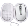co2CREA Hard Case for Logitech MX Anywhere 3S/3/2S/2 Mouse, Pale Grey | Compact Performance Mouse Compatible, Protective EVA Carrying Storage Bag with Shockproof Foam Cushion and Carabiner - color: Pale Grey Case