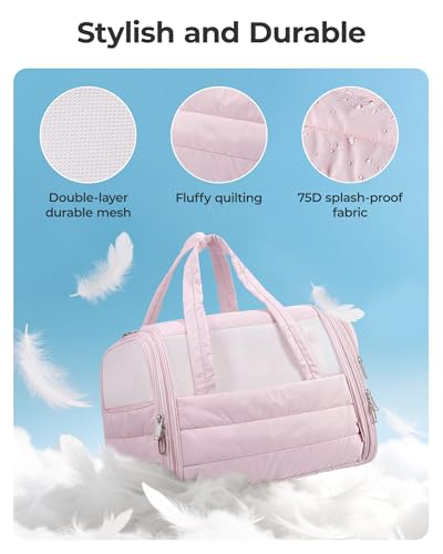 BAGSMART Cat Carrier Soft-Sided Puffy Quilted Collapsible Pet Travel Bag | Pet Carrier for Small Medium Cats Dogs Puppy, Load Up to 20 Lbs for Outdoor Use, Brown - color: Brown, size: 18.1"L x 11.0"W x 11.0"H