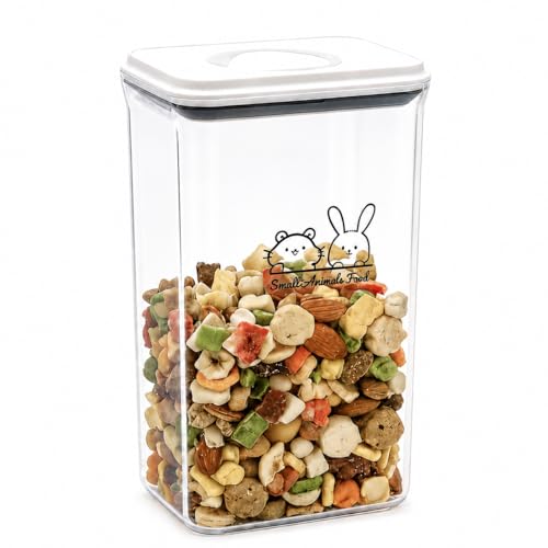 3.4QT Pet Food Containers for Small Animals, Airtight Dog Cat Treat Container with Lid, Ideal for Storage Hamster Rabbit Pellet Food and Bird Seed