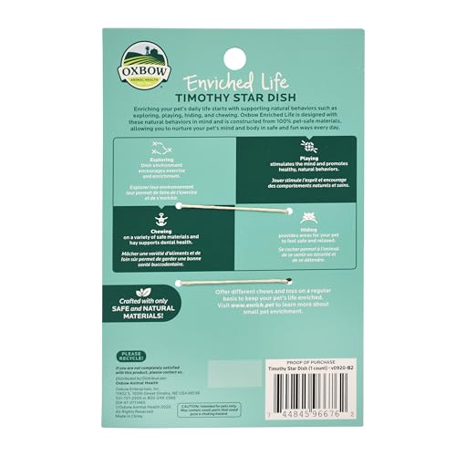 Oxbow Timothy Hay Star Dish, Rabbit & Guinea Pig Toy, Marigold Petals | Oxbow Enriched Life, Timothy Hay, Rabbit Chew Toys, Guinea Pig Enrichment, Guinea Pig Chew Toys, Rabbit Enrichment - size: 1 Count (Pack of 1)