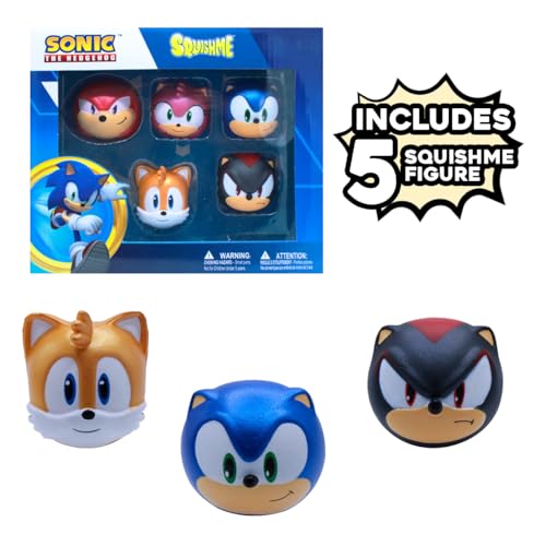 Just Toys – Sonic the Hedgehog SquishMe Series 2 Collector's Box Slow-Rise Squishy Figure 5 Pack 2.4 in - style: Series 2 Collector Box