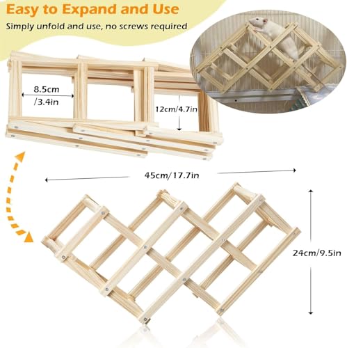 Jevnd 3-in-1 Rat Enrichment Bundle - Wooden Climbing Ladder & Foraging Toy Set - Includes 1 Natural Chew Ladder and 2 Stainless Steel Puzzle Feeders for Rats, Mice & Small Birds