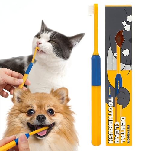 PETHROOM Pet Toothbrush for Cats & Dogs, 10 × 5 mm Small Head (Extra Small) | Ultra-Soft Fine Bristles Gently Clean Teeth and Gumlines, Helping Remove Plaque, Ideal for Kittens & Small Dogs - color: Extra Small