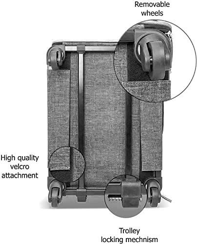 Airline Approved Expandable Premium Pet Carrier on Wheels- Two Sided Expandable Rolling Carrier- Designed for Dogs & Cats- Extra Spacious Soft Lined Carrier! (Grey) - color: GREY