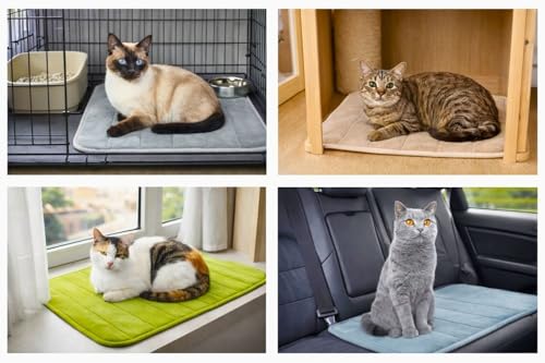 Washable Pet Bed Mat (23.6 x 15.8 Inch) – 3-Pack for Indoor/Outdoor Use, Soft Sleeping Mat for Cats, Small Pets, Kitty, Puppy, Rabbit – Cozy Bedding Pads for Pets Up to 20lbs