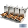 Small Animal Gravity Feeder 4 Pcs - Stainless Steel Pet Feeding Rabbits Feeder, Anti-Corrosion Durable with Sliding Lid for Indoor Outdoor Cage Use - size: 4 pcs
