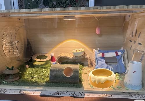M2cbridge Ceramic Pudding Hamster Food Bowl Feeding Dish Water Bow for Guinea Pig Hedgehog Small Animal(Yellow) - color: Yellow