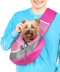Cuddlissimo Small Dog Sling Carrier, Pet Cat Sling, Puppy Pouch - Pink-S | Teacup & toy breeds under 6 lbs, Yorkie, Chihuahua, kitten, wearable purse-style shoulder bag, hands-free chest carrying - color: 1. Hot Pink