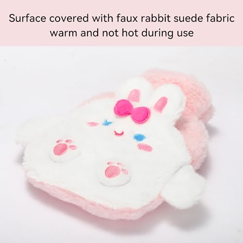 Rabbit Rubber Hot Water Bottle with Soft Removable Knit Outer Lid, Super Quality Classic Rubber Hot and Cold Water Bottle with Cute Image Hand Feet Warmer and Shoulder Pain Relief - style: RSD-Hot-Rabbit
