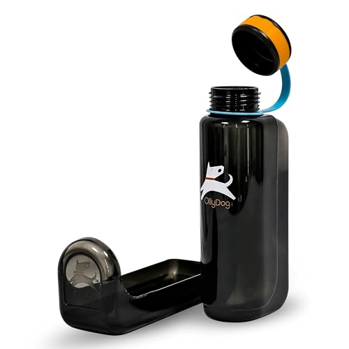 OllyDog OllyBottle Tritan Water Bottle with Detachable Dog Bowl | BPA Free Leakproof | 34oz | Share Water with Your Dog | Hiking Travel Camping (1L, Chromatic) - color: Chromatic, size: 1L
